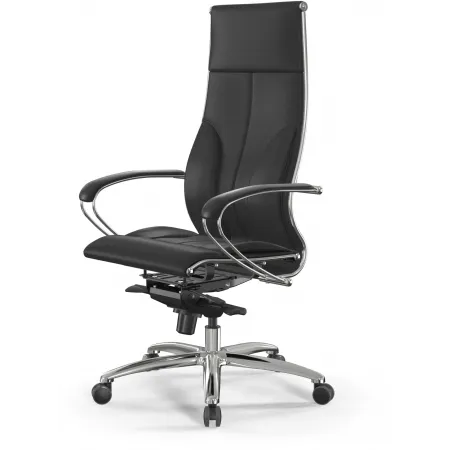 Кресло Метта Samurai Lux черный сиденье черный экокожа с подголов. крестов. металл хром