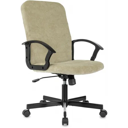 Кресло Бюрократ Triest Fabric песочный Light-21 крестов. металл черный