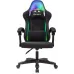 Кресло игровое Knight Wolf RGB черный с подголов. крестов. пластик пластик черный