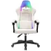 Кресло игровое Knight Wolf RGB белый экокожа/сетка с подголов. крестов. пластик