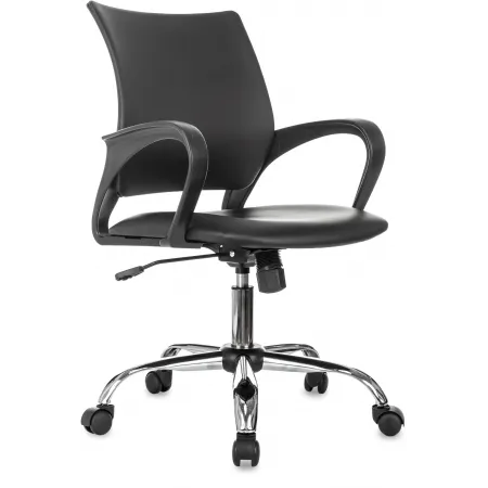 Кресло Бюрократ CH-695NSL черный экокожа крестов. металл хром