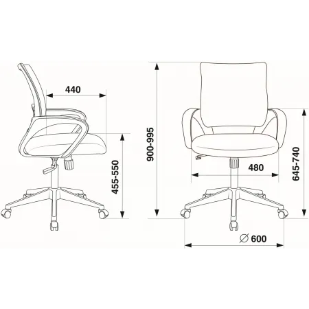 Кресло Бюрократ CH-695NLT черный экокожа крестов. пластик