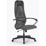 Кресло Метта SU-B-8 светло-серый сиденье светло-серый сетка с подголов. крестов. металл хром