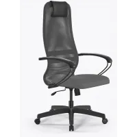 Кресло Метта SU-B-8 светло-серый сиденье светло-серый сетка с подголов. крестов. металл хром Кресло Метта SU-B-8 светло-серый сиденье светло-серый сетка с подголов. крестов. металл хром