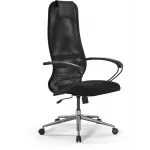 Кресло Метта SU-B-8 черный сиденье черный сетка/ткань с подголов. крестов. металл хром