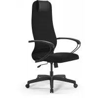 Кресло Метта SU-B-10 черный сиденье черный сетка с подголов. крестов. металл хром