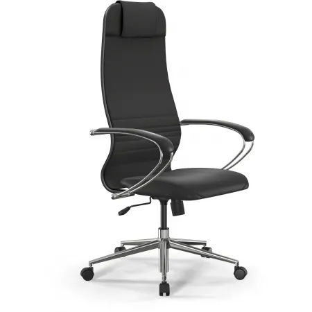 Кресло Метта ErgoLife Set 17 черный сиденье черный экокожа с подголов. крестов. металл хром Кресло Метта ErgoLife Set 17 черный сиденье черный экокожа с подголов. крестов. металл хром