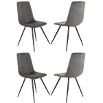 Стул для дома Domfy DK CHILLY комплект 4шт т.серый Holland 18 металл черный на ножках (DK-CHILLY_1/HL18_4)