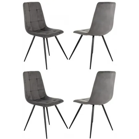 Стул для дома Domfy DK CHILLY комплект 4шт т.серый Holland 18 металл черный на ножках (DK-CHILLY_1/HL18_4)