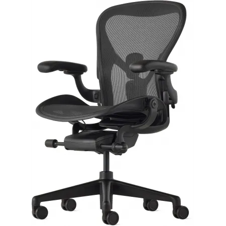 Кресло эргономичное Herman Miller Aeron C Large черный сетка с подголов. крестов. пластик