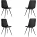 Стул для дома Бюрократ CH-K1_4 комплект 4шт экокожа черный металл черный на ножках (CH-K1_1/BLACK-PU_4)