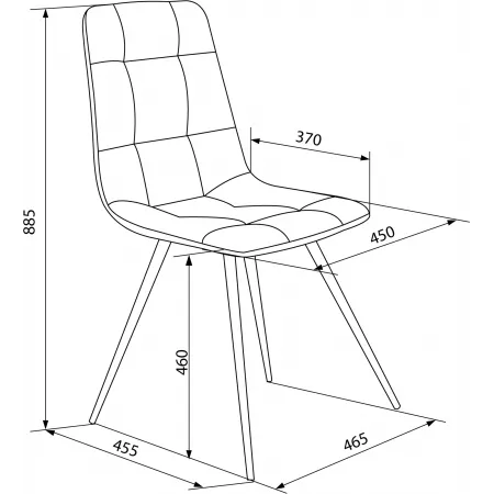 Стул для дома Бюрократ CH-K1_4 комплект 4шт экокожа черный металл черный на ножках (CH-K1_1/BLACK-PU_4)