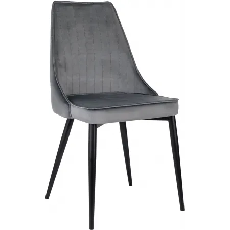 Стул для дома Domfy ДК Дуглас_2 комплект 2шт серый Italia 26 металл черный на ножках (ДК-ДУГЛАС_1/ИТ-26_2)