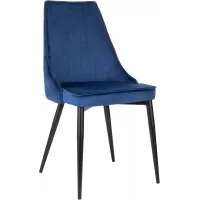 Стул для дома Domfy ДК Дуглас_2 комплект 2шт синий Italia 17 металл черный на ножках (ДК-ДУГЛАС_1/ИТ-17_2)