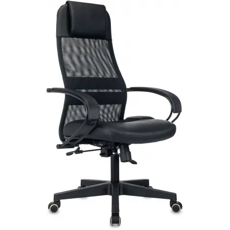 Кресло эргономичное Бюрократ CH-NOVA LUX черный сет./ткань/экокожа крестов. пластик