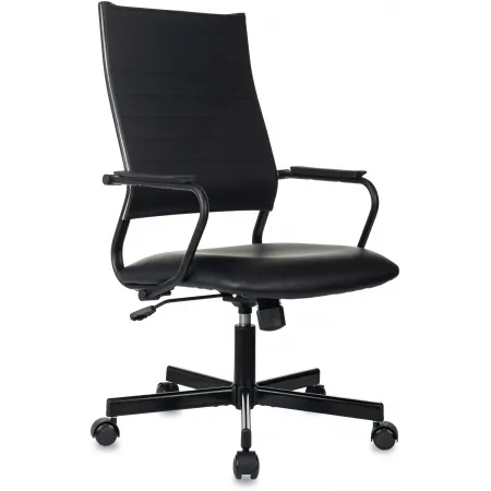 Кресло руководителя Бюрократ CH BALANCE черный экокожа крестов. металл черный