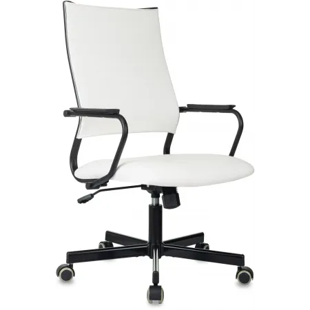 Кресло руководителя Бюрократ CH BALANCE белый экокожа крестов. металл черный