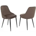 Стул для дома Бюрократ CH-K3_2 комплект 2шт коричневый Light 10 металл черный на ножках (CH-K3_1/LT10_2)