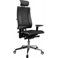 Кресло руководителя эргономичное Метта Yoga 4DF B2-14D - YM93+Infinity черный сиденье черный сет./экокожа с подголов. крестов. алюминий хром