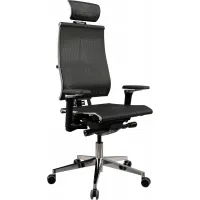 Кресло руководителя эргономичное Метта Yoga 4DF B2-5D - YM93 черный сиденье черный сетка с подголов. крестов. металл хром