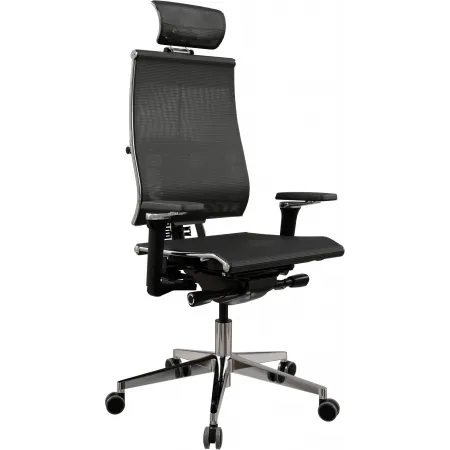 Кресло руководителя эргономичное Метта Yoga 4DF B2-5D - YM93 черный сиденье черный сетка с подголов. крестов. металл хром
