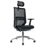 Кресло эргономичное Бюрократ MC-612N-H черный TW SQU BL сетка/ткань с подголов. крестов. металл хром