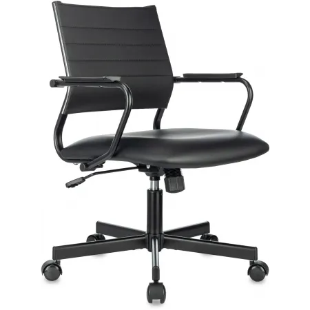 Кресло Бюрократ CH Balance-Low черный экокожа низк.спин. крестов. металл Кресло Бюрократ CH Balance-Low черный экокожа низк.спин. крестов. металл