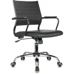 Кресло Бюрократ CH Balance-Low SL Line черный экокожа низк.спин. крестов. металл хром