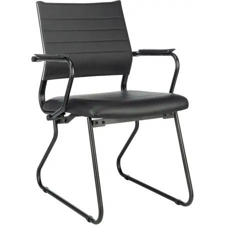 Кресло Бюрократ CH Balance-AV Line черный экокожа полозья металл