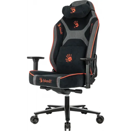 Кресло игровое A4Tech Bloody GC-680 черный/серый искусственная замша с подголов. крестов. металл