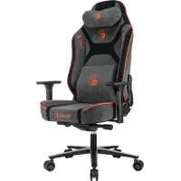 Кресло игровое A4Tech Bloody GC-680 серый/черный искусственная замша с подголов. крестов. металл