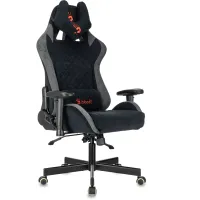 Кресло игровое эргономичное A4Tech Bloody GC-580 черный/серый искусственная замша с подголов. крестов.