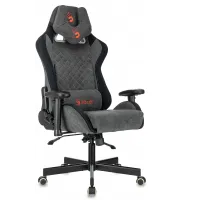 Кресло игровое A4Tech Bloody GC-580 серый/черный искусственная замша с подголов. крестов.