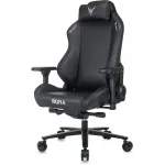 Кресло игровое Knight Runa черный экокожа с подголов. крестов. металл