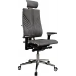 Кресло руководителя эргономичное Метта Yoga 4DF B2-12D - GoyaLE темно-серый сиденье темно-серый велюр с подголов. крестов.5-луч. металл хром