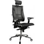 Кресло руководителя эргономичное Метта Yoga Spine Triumph L2 (M06) черный сиденье черный сет./экокожа с подголов. крестов.5-луч. металл хром