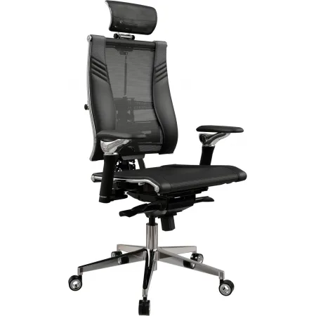 Кресло руководителя эргономичное Метта Yoga Spine Triumph L2 (M06) черный сиденье черный сет./экокожа с подголов. крестов.5-луч. металл хром Кресло руководителя эргономичное Метта Yoga Spine Triumph L2 (M06) черный сиденье черный сет./экокожа с подголов. крестов.5-луч. металл хром