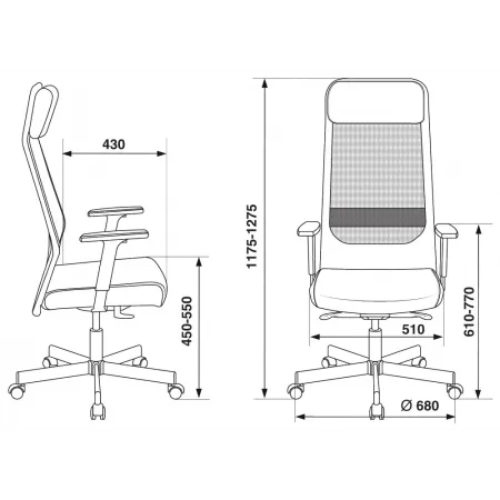 Кресло руководителя Бюрократ T-995 черный TW-01 эко.кожа/сетка с подголов. крестов. металл черный