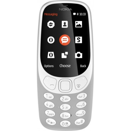 Мобильный телефон Nokia 3310 dual sim 2017 серый моноблок 2Sim 2.4" 240x320 2Mpix GSM900/1800 MP3 FM microSD max32Gb