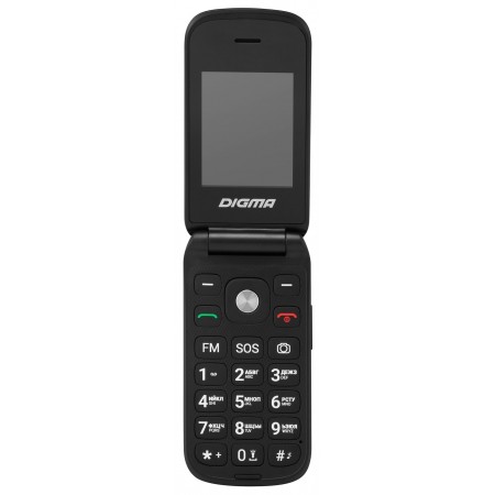 Мобильный телефон Digma VOX FS240 32Mb черный раскладной 2Sim 2.44" 240x320 0.08Mpix GSM900/1800 FM microSDHC max32Gb