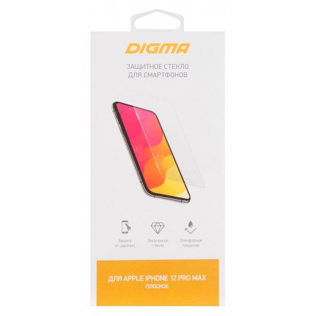 Защитное стекло для экрана Digma для Apple iPhone 12 Pro Max прозрачная 1шт. (DGG1AP12PM)