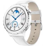 Смарт-часы Huawei Watch GT 3 Pro Frigga-B19V 43мм 1.32" AMOLED корп.белый/серебристый рем.белый разм.брасл.:130-190мм (55028857)