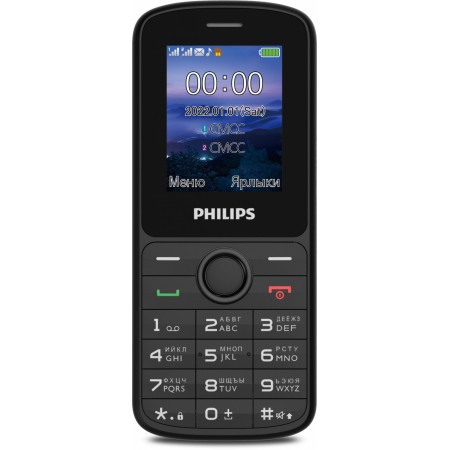 Мобильный телефон Philips E2101 Xenium черный моноблок 2Sim 1.77" 128x160 Thread-X GSM900/1800 MP3 FM microSD max32Gb