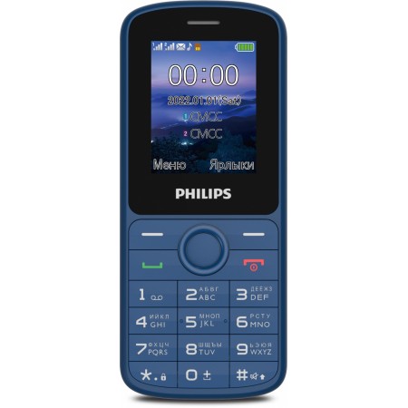 Мобильный телефон Philips E2101 Xenium синий моноблок 2Sim 1.77" 128x160 Thread-X GSM900/1800 MP3 FM microSD max32Gb