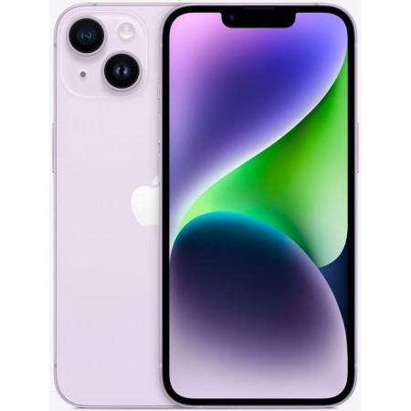 Смартфон Apple A2884 iPhone 14 128Gb 6Gb фиолетовый моноблок 3G 4G 2Sim 6.1" 1170x2532 iOS 16 12Mpix 802.11 a/b/g/n/ac/ax NFC GPS GSM900/1800 GSM1900 TouchSc Protect