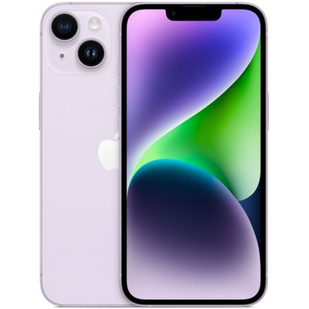 Смартфон Apple A2884 iPhone 14 256Gb 6Gb фиолетовый моноблок 3G 4G 2Sim 6.1" 1170x2532 iOS 16 12Mpix 802.11 a/b/g/n/ac/ax NFC GPS GSM900/1800 GSM1900 TouchSc Protect