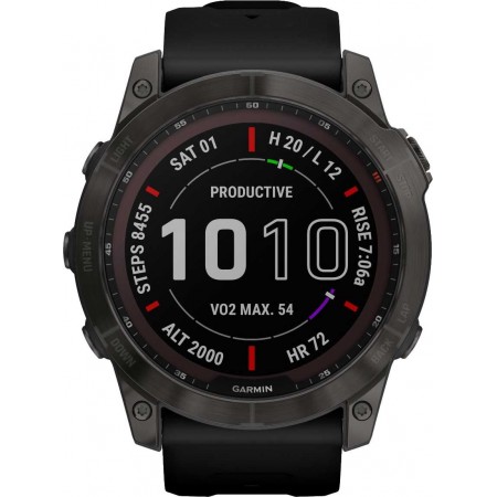 Смарт-часы Garmin Fenix 7X 1.4" корп.серый рем.черный (010-02541-11)