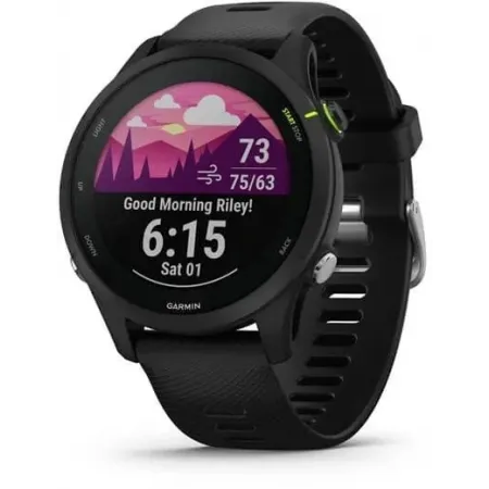 Смарт-часы Garmin Forerunner 255 33мм 1.3" корп.черный рем.черный (010-02641-30)