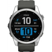 Смарт-часы Garmin Fenix 7S 1.2" корп.серый рем.черный (010-02539-01)