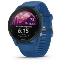 Смарт-часы Garmin Forerunner 255 33мм 1.3" корп.черный силикон рем.синий (010-02641-11)